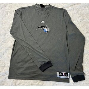 Adidas Orlando Magic NBA Long Sleeve Shooting Shirt Mens XL Gray V-Neck Training